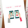 Love At First Swipe Card With Illustrated Couple, thumbnail 6 of 6