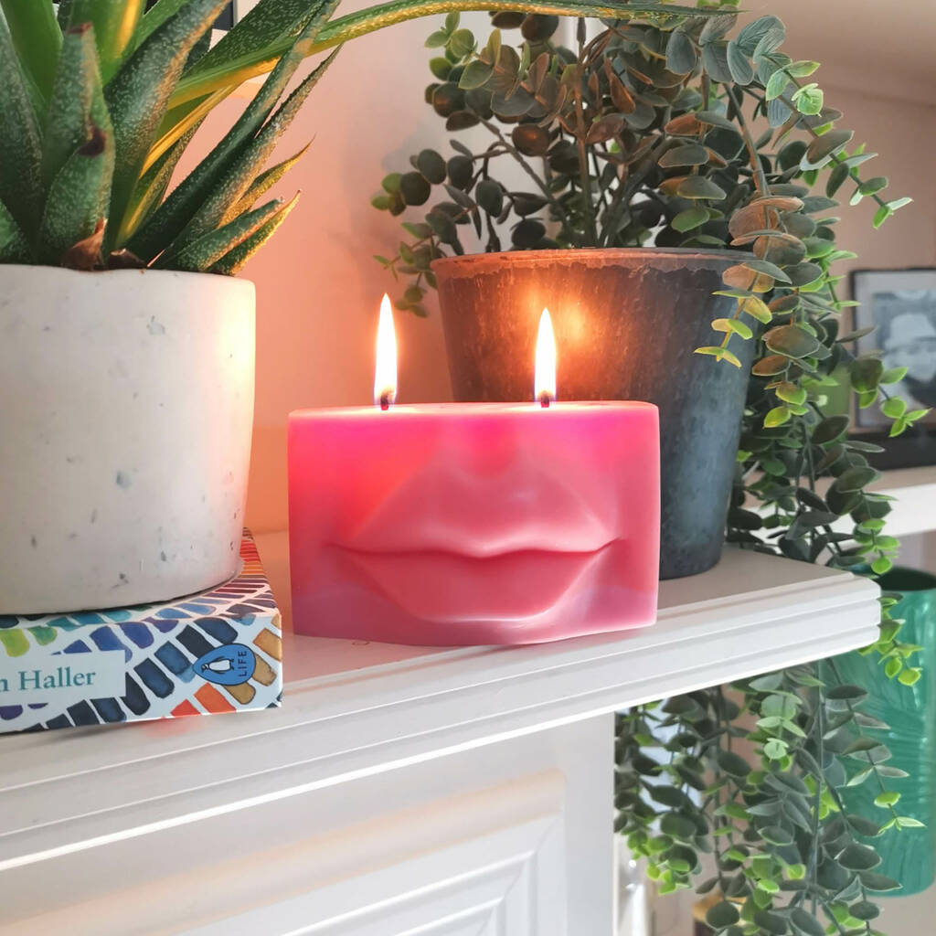 Large Pillar Candle With Lip Design, 1 of 6