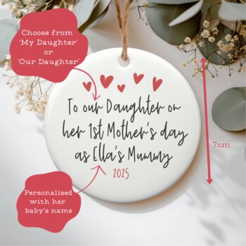 Daughters First Mother's Day Ceramic Keepsake, 2 of 2