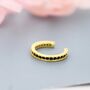 Black Cz Ear Cuff In Sterling Silver, thumbnail 7 of 12