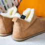 100% Natural Sheepskin Slippers Hard Sole In Beige, thumbnail 6 of 6