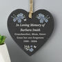 Personalised Memorial Forget Me Not Slate Heart, thumbnail 1 of 2