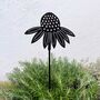 Recycled Metal Echinacea Silhouette Garden Stake, thumbnail 1 of 3