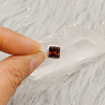 Red Garnet 925 Silver Ring: January Birthstone, 3 of 11