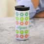 Personalised Block Floral Thermos Travel Flask, thumbnail 1 of 6