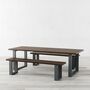 Holborn Grey U Shaped Stainless Steel Legs Dining Table, thumbnail 4 of 8