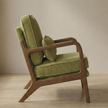 Green Corduroy Accent Chair Armchair Living Room, 4 of 5