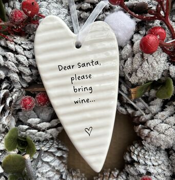 Dear Santa Naughty Christmas Hanging Hearts, 3 of 5