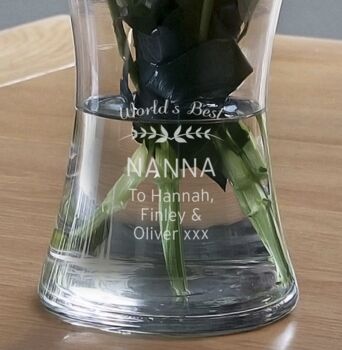 Personalised Classic Glass Vase, 3 of 4