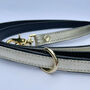 Premium Handmade Italian Leather Black Gold Dog Lead, thumbnail 7 of 9