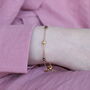 Black Golden Ball Slim Thread Minimal Bracelet, thumbnail 1 of 3