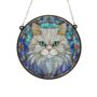 Cat Persian Stained Glass Effect Suncatcher, thumbnail 2 of 3