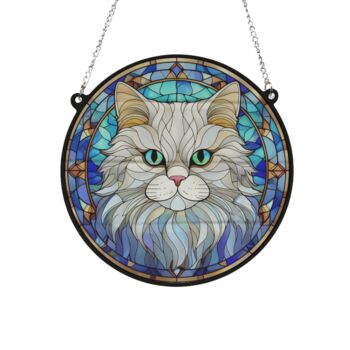 Cat Persian Stained Glass Effect Suncatcher, 2 of 3