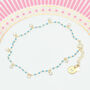 Personalised Turquoise And Silver Or Gold Plated Anklet, thumbnail 2 of 4