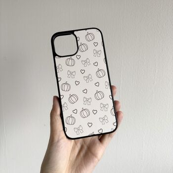 Pumpkin, Bows And Hearts Autumn Phone Case, 2 of 2