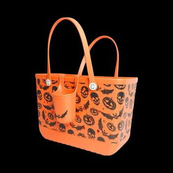New! Halloween Crocbagg Tote Designs, Pumpkin, Skulls, Ghosts, Grinch, 2 of 6