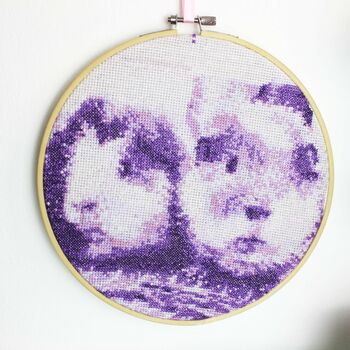 Purple Stitch A Selfie Cross Stitch Kit, 3 of 10