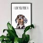 Personalised Dappled Dachshund Dog Print, thumbnail 2 of 5