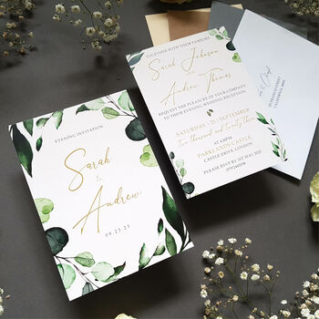 Botanical Trifold Wedding Invitations, 7 of 10