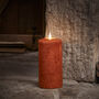 20cm Tru Glow® Mottled Orange LED Chapel Candle, thumbnail 3 of 4