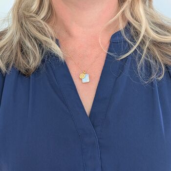 The Duo Moonstone Necklace, Gold Plated, 3 of 12