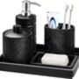 Set Of Five Black Resin Bathroom Accessories, thumbnail 7 of 8
