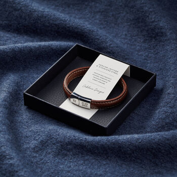 Personalised Eleven Year Anniversary Men's Stainless Steel Bracelet, 7 of 7