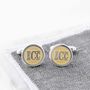 Sterling Silver Gold Plated Monogram Initials Cufflinks, thumbnail 2 of 4