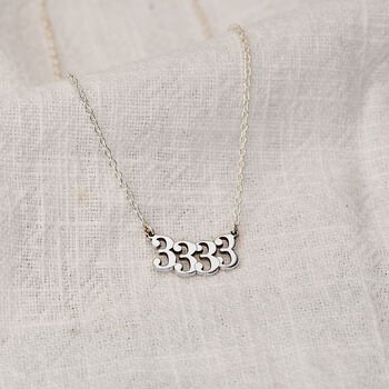 Personalised Sterling Silver Angel Number Necklace, 9 of 9