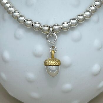 Personalised Acorn Charm Bead Bracelet, 3 of 5