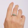 Yellow Gold Natural Emerald And Diamond Trilogy Ring, thumbnail 1 of 6