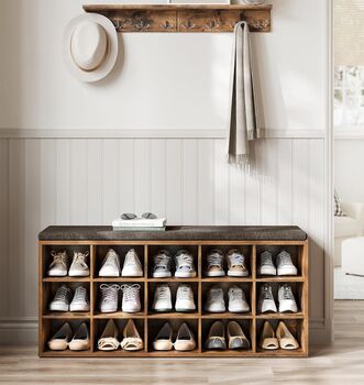 Shoe Rack Bench Fifteen Open Storage Compartments, 3 of 12