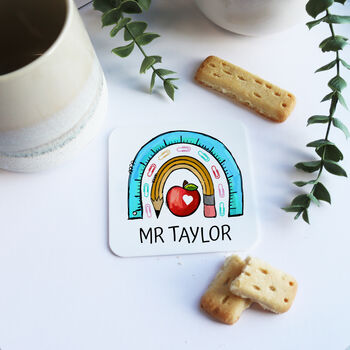Thank You Teacher Personalised Coaster Gift, 2 of 7