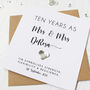 Personalised 10th Wedding Anniversary Card With Tin Heart, thumbnail 4 of 4