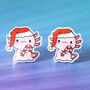 Festive Axolotl Resin Christmas Earrings, thumbnail 1 of 5