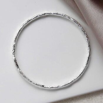 Sterling Silver Bark Bangle, 7 of 8