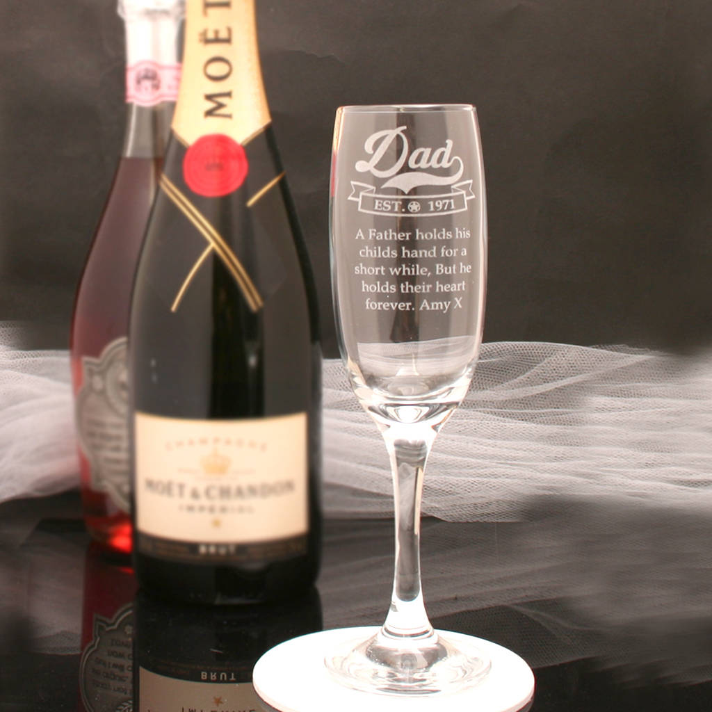 personalised champagne glass for dad by
