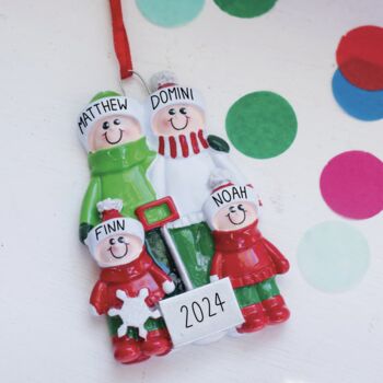 Family Personalised Christmas Decoration With Shovel, 3 of 4