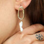 Elegance Pearl And Loop Earrings, thumbnail 1 of 5