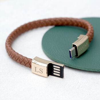 Personalised Men's Usb C To Usb A Charger Bracelet, 8 of 12