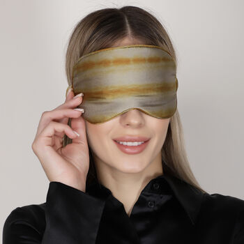 100% Silk Eye Mask Tie And Dye Grey And Gold, 2 of 7