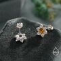 Sterling Silver Daffodil Cz Stud Earrings, thumbnail 2 of 11