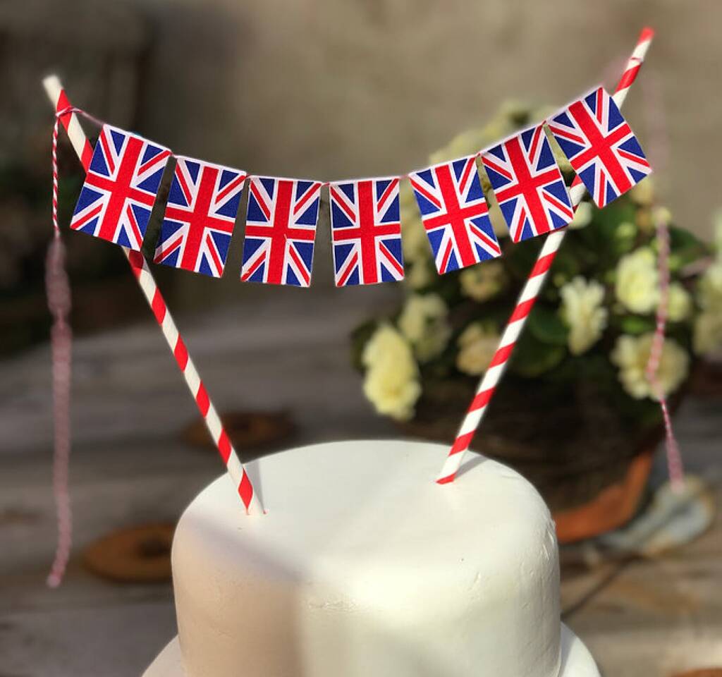 Bright Union Jack Cake Bunting Topper