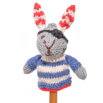 Hand Knitted Finger Puppet In Organic Cotton, 4 of 9