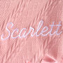Personalised Knitted Dusty Pink Blanket With Bow, thumbnail 2 of 9