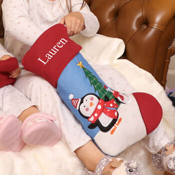 Personalised Penguin Children's Christmas Stocking, 4 of 5