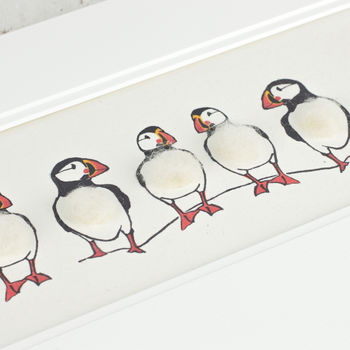 Puffins Hand Finished Art Print, 4 of 6