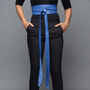 Blue Leather Handmade Obi Belt Fits S M L Xl, thumbnail 1 of 2