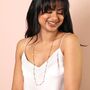 Stainless Steel Pearl And Ball Long Chain Necklace In Gold, thumbnail 3 of 3