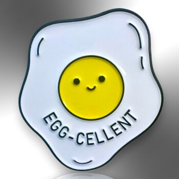 Egg Cellent Funny Egg Shaped Enamel Pin, 3 of 8